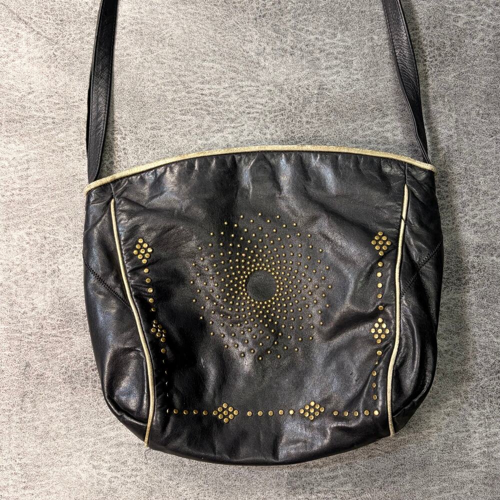 Black Bronze Studded Shoulder Bag